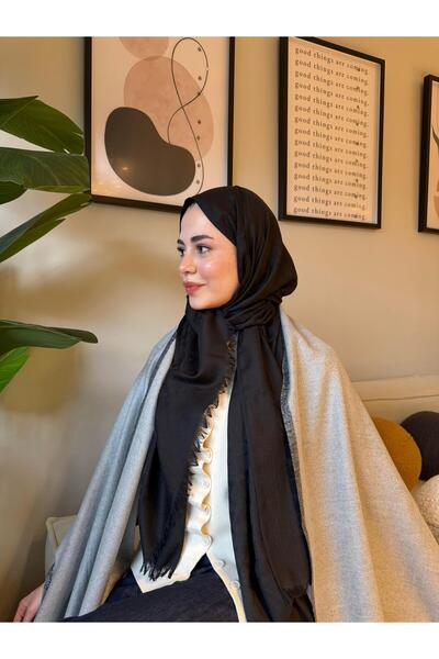 diorel شال كتف من الكشمير بنمط إترو - رمادي