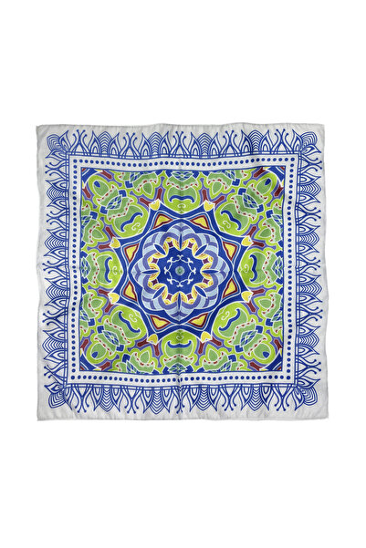 Sultan İpek Cotton Polyester Ethnic Medallion Patterned Scarf / Bandana 60X60Cm