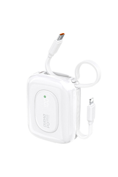 DUDAO K32 10000mAh Power Bank, 22.5W, USB-C & Lightning, White
