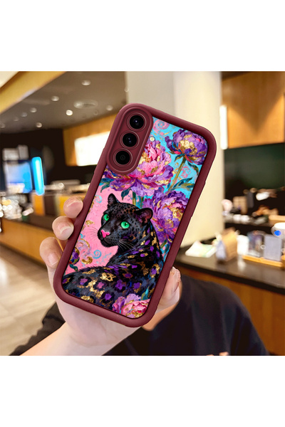 Hontinga حافظة هاتف من مادة السيليكون المقاومة للصدمات بنمط باردوس باللون الع...