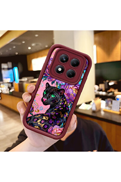 Hontinga حافظة هاتف من السيليكون مقاومة للصدمات بنمط باردوس باللون الأحمر الد...