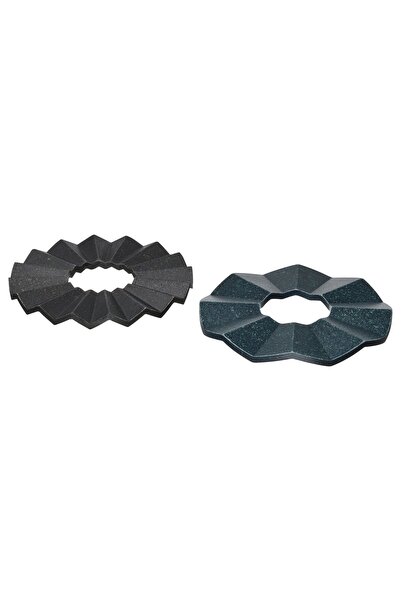 OEM Pot holder, set of 2 19 cm round/black black-blue ELDSTJÄRT Cooking acces...