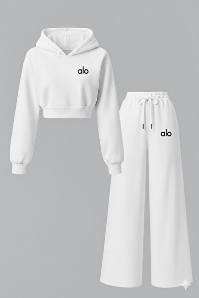 Bozz&Bozz Collection Women's Printed Yoga Tracksuit Set Hoodie Crop Sweatshir...