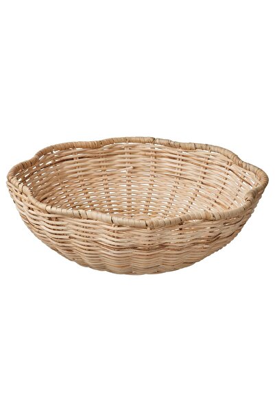 IKEA SMÖRFISK Bread Basket, Rattan, 27 x 8 cm