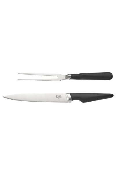IKEA VÖRDA Fork + Grill Knife, Black