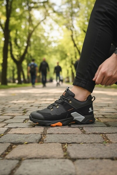 ENOCH SHOES حذاء إينوخ للرجال أسود اللون مقاوم للماء للرحلات الخارجية والمشي ...