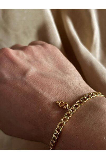 bijoux uniques سوار ذهبي من الفولاذ على شكل حرف S