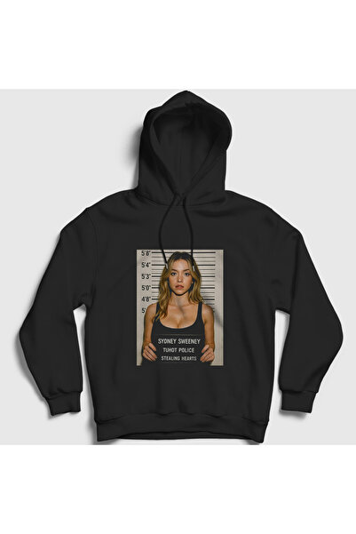 Presmono Унисекс черна блуза с качулка Stealing Hearts Sydney Sweeney 594603tt