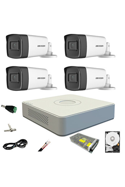 Hikvision Video Surveillance System 4 Outdoor Cameras 5MP Turbo HD