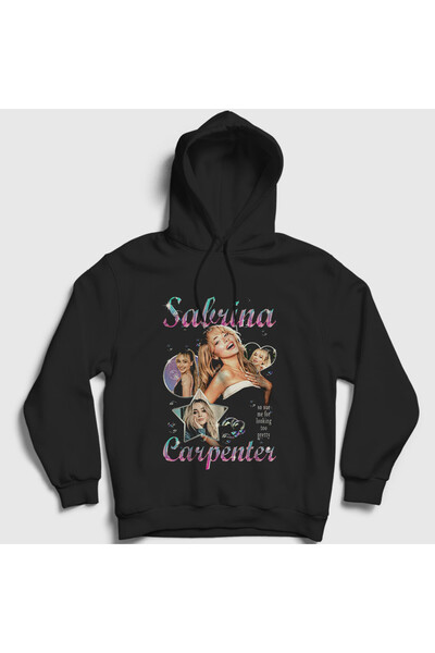 Presmono Unisex Black Pretty Sabrina Carpenter Hooded Sweatshirt 594200Tt
