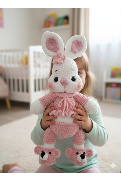 Luna Marissa Amigurumi Tavşan Örgü Oyuncak - 56 cm