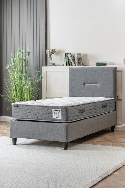 CENNET YATAK Jasmine Serisi Tek Kişilik Sandıklı Baza ve Başlık Full Ortopedi...