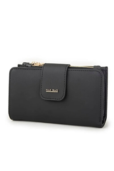 Nas Bag Women's Horizontal Wallet - Black Karaca