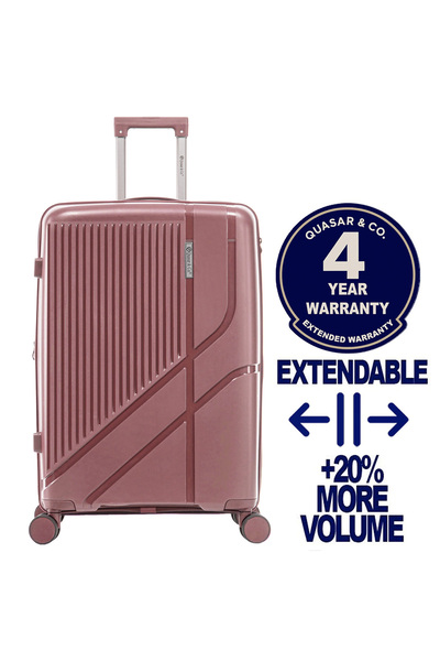 Quasar & Co. Large expandable trolley 76x50x30-35cm, checked luggage, zipped ...