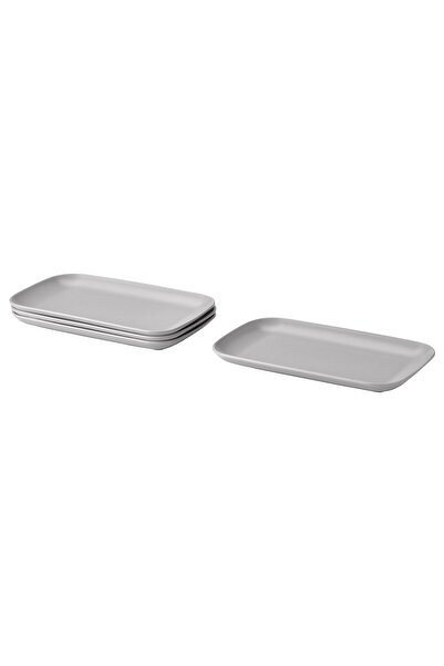IKEA FÄRGKLAR Plate, matte gray, 30 x 18 cm