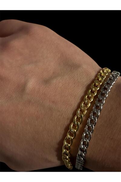 bijoux uniques Steel Double Couple&Lover Gold Silver Gourmet Bracelet