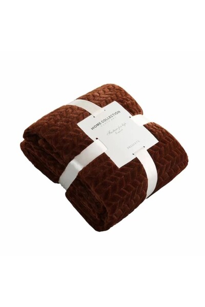OEM Cocolino Plush Blanket, Double Bed, 200x230 cm, Brown