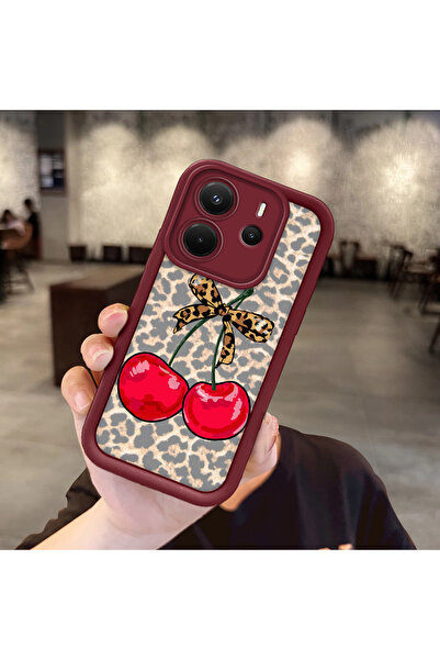 Hontinga حافظة هاتف من السيليكون مقاومة للصدمات بنمط باردوس باللون الأحمر الد...