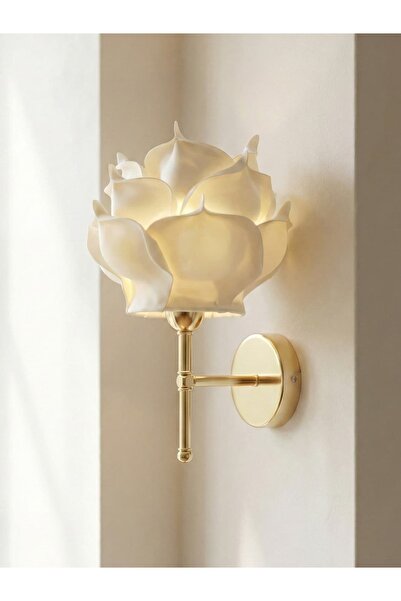 Maison Avf Cream Eva Gül Design Wired Wall Lighting Sconce - Alt Parlak Gold