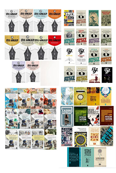 Ötüken Neşriyat FUZULİ BAYAT/ZİYA GÖKALP/ATSIZ/YUSUF AKÇURA KÜLLİYATI 53 KİTA...