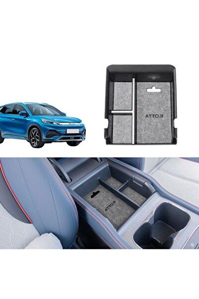 BYD Atto 3 Orta Kol Dayama İçi Düzenleyici - Kaymaz Yüzey Kaplamalı - Siyah
