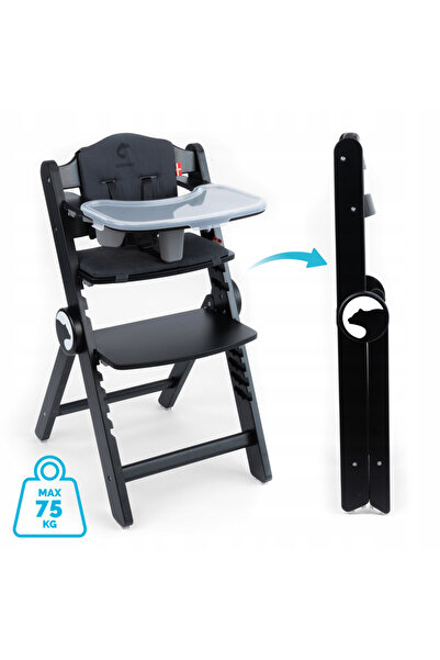 Kidnort Scaun de masa pentru copii, Drommer Unique Negru, pliabil, structura ...