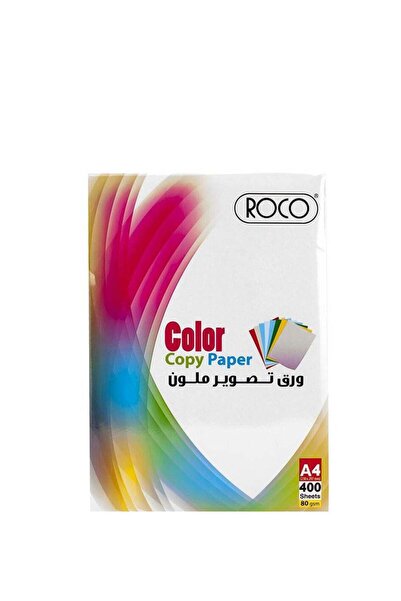 AZOZ MERCHLY ورق تصوير ملون من روكو، لون وردي سادة، مقاس A4، 80 غرام/م²، 400 ...