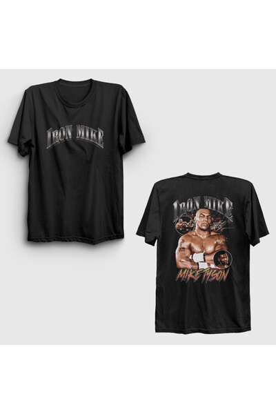 Presmono Poster negru unisex Box Boxin Iron Mike Tyson Spate cu imprimeu tric...