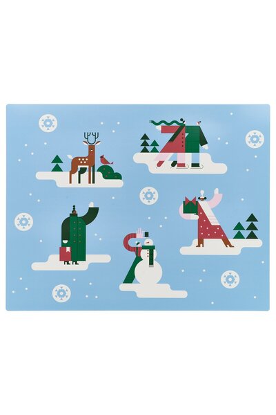 IKEA Suport pentru farfurii VINTERFINT, Albastru Iarnă, 45 x 35 cm