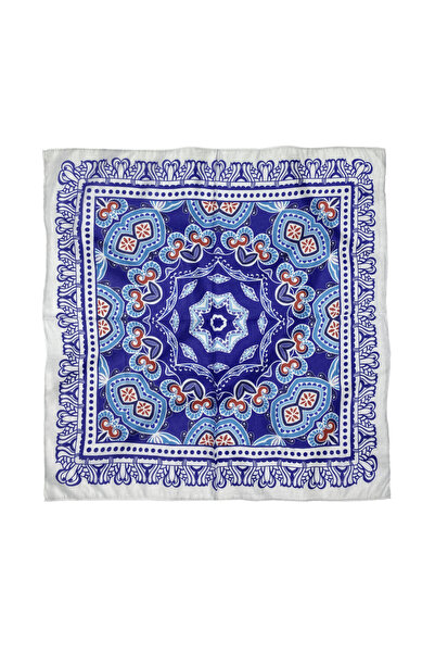 Sultan İpek Cotton Polyester Ethnic Medallion Patterned Scarf / Bandana 60X60Cm