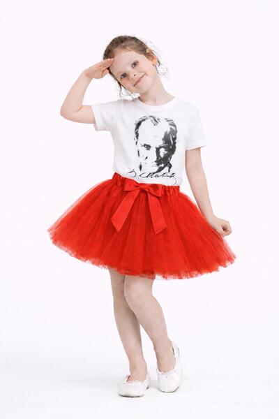 Kuraff Giyim 23 April 29 October Girls' Festival Summary Tutu Skirt and T-Shirt