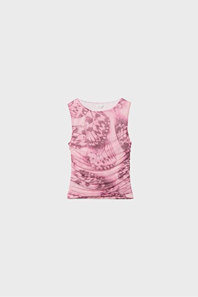 Stradivarius Printed tulle vest top