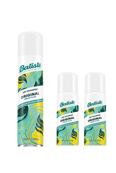 Batiste Orijinal Kuru Şampuan 200 ml + 50 ml x2 – Seyahat Boy Avantaj Seti
