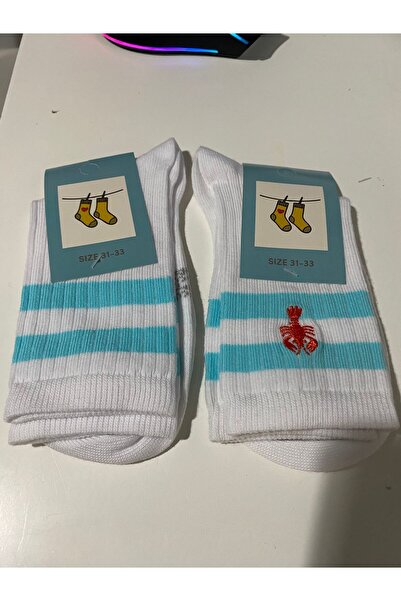 WOOK SOCKS Children's 2-Pack White Striped Socks