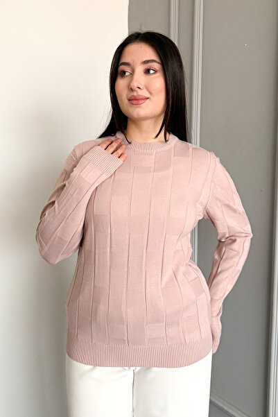 ModaPlaza Women's Square Patterned Sweater 4937