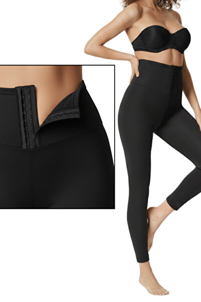 giyimmasalı Agraflı Thermal Sauna Leggings - Black