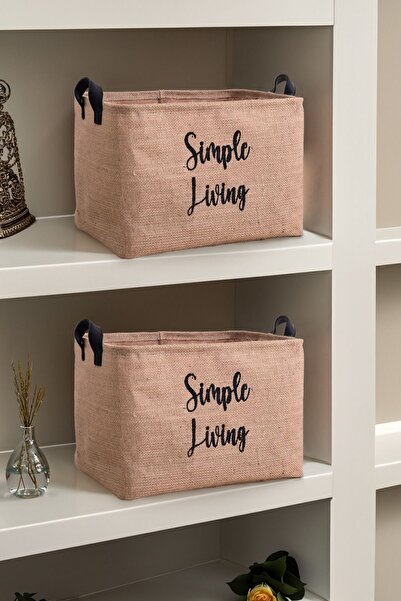 LUXWAY HOME Set od 2 jute srednje veličine Simple Living Štampano organizator...