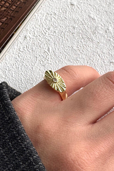 Leo'Stone Vintage Gold Eye Motif Dot Zircon Stone Design Adjustable Pinky Ring