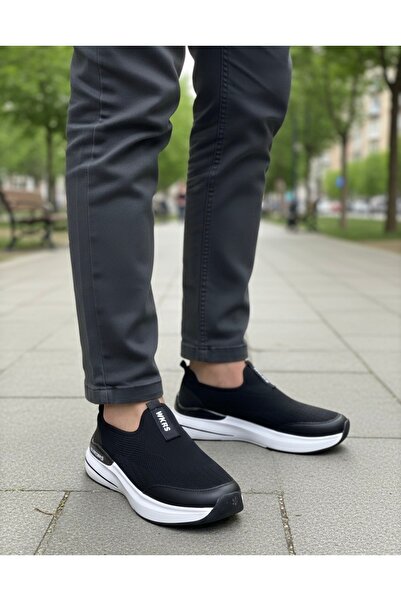 Wickers Men's Laceless Knitted Fabric Orthopedic Light Sole Walking Shoes 807