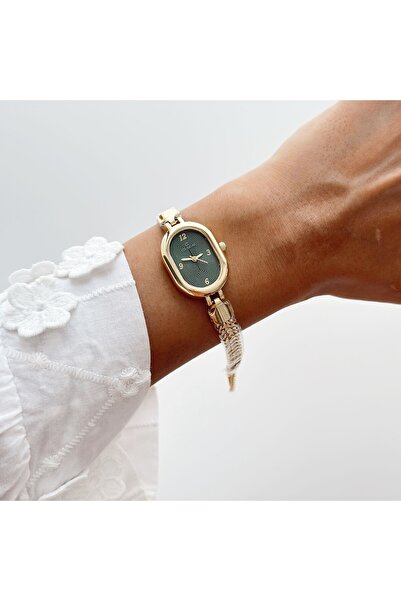 Boise Atelier Beca 90's Gold-Green Watch | Saat