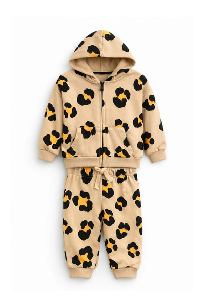 kidstalya Leopard Hooded Children's Set with Jacket
