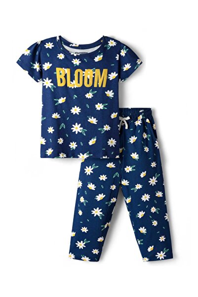 Pine kids طقم بيجاما من قطعتين، مصنوع من قماش جيرسي ناعم بنصف كم، مزين بطبعة ...