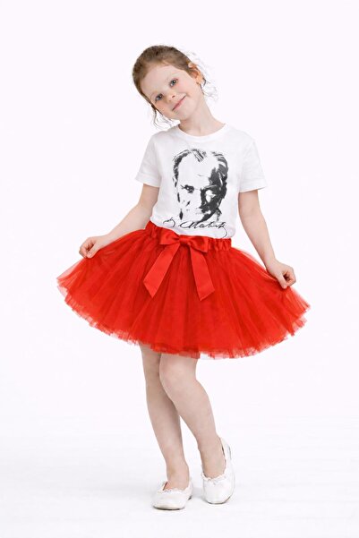 Kuraff Giyim 23 April 29 October Girls' Festival Summary Tutu Skirt and T-Shirt