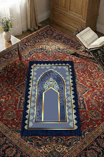 THEMODERNHANE Kaymaz Taban Tay Tüyü Yumuşak Seccade 75x120 cm Leke Tutmaz Sün...