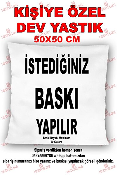 HEDİYELİKS Kişiye Özel Dev Yastık 50x50cm