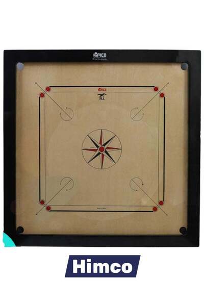 HIMCO Wooden Carrom Board With 20 Coins & Striker Set-36x36x2 Inch