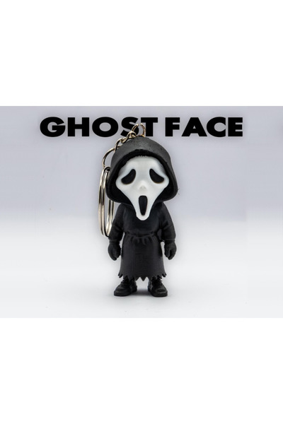 Filkorium3D سلسلة مفاتيح جوست فيس بتصميم مرح وتصنيع خاص - بلاستيك - حجم صغير