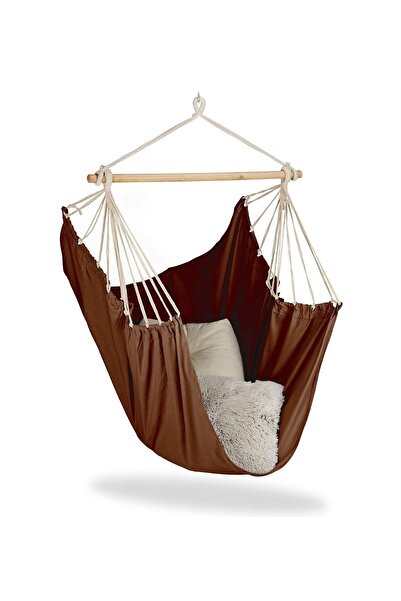 Relaxdays Hamac tip scaun brazilian pentru interior / exterior, terasa sau ba...