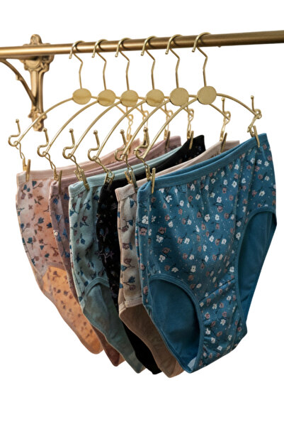 TOLIN Set de 6 prosop din bumbac Lycra pentru femei, cu detaliu de rețea, chi...