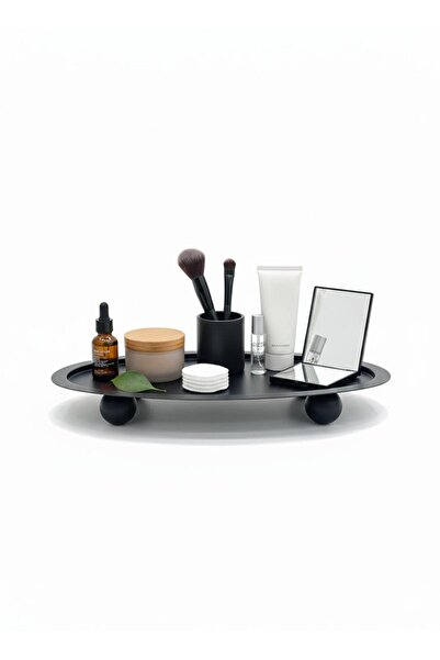 Afaq Black oval tray